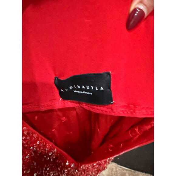 Albina Dyla Long Red Dress - Picture 6 of 6